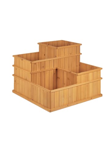 relaxdays Hochbeet in Natur - (B)81 x (H)61 x (T)81 cm