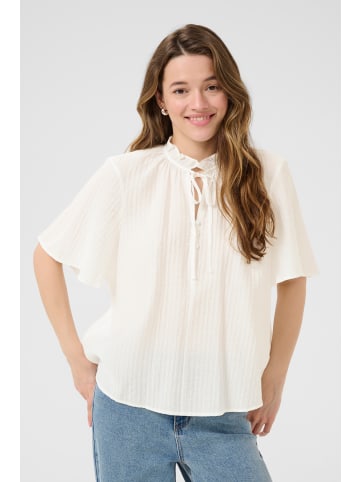 Kaffe Kurzarm-Bluse KAlianna Loose fit in Chalk