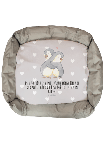 Mr. & Mrs. Panda Katzenbett Pinguine Kuscheln mit Spruch in Grau Pastell