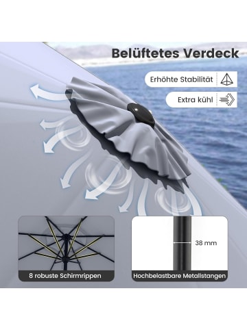 COSTWAY Sonnenschirm 270 cm in Grau