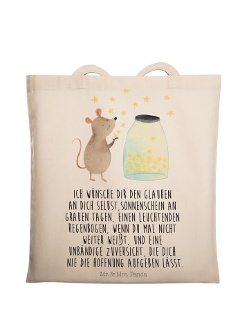 Mr. & Mrs. Panda uni tasche Maus Sterne mit Spruch in Creme