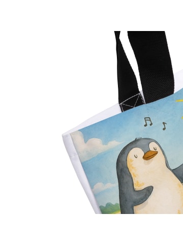 Mr. & Mrs. Panda Shopper Pinguin Surfer Design ohne Spruch in Weiß