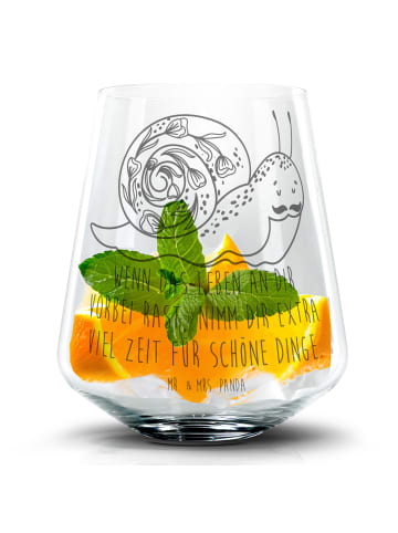 Mr. & Mrs. Panda Blümchentailglas Schnecke Sir mit Spruch in Transparent