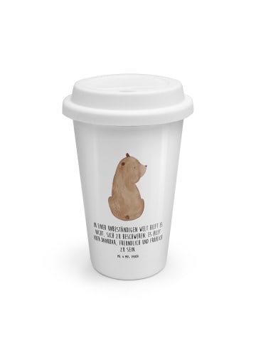 Mr. & Mrs. Panda Thermobecher To Go Bär Schulterblick mit Spruch in Weiß