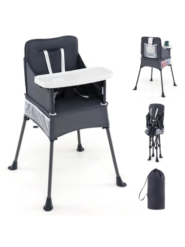 COSTWAY Hochstuhl Baby klappbar in Grau