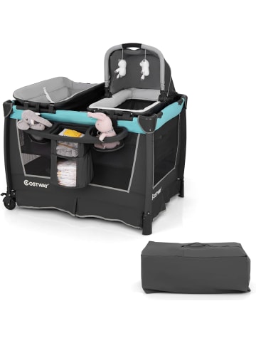 COSTWAY 5 in 1 Beistellbett Baby in Grün