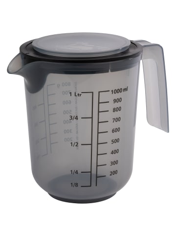 APS Rührbecher mit Deckel in grau Ø 12,5 cm, H: 16 cm, 1 Liter