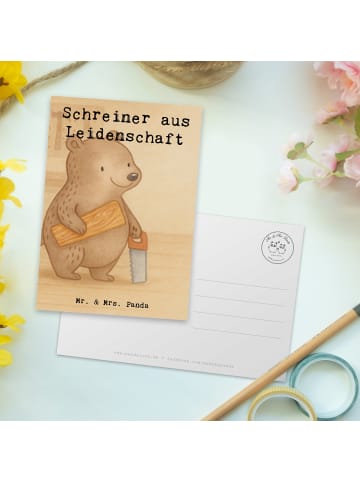 Mr. & Mrs. Panda Postkarte Schreiner Leidenschaft Design mit Spruch in Weiß