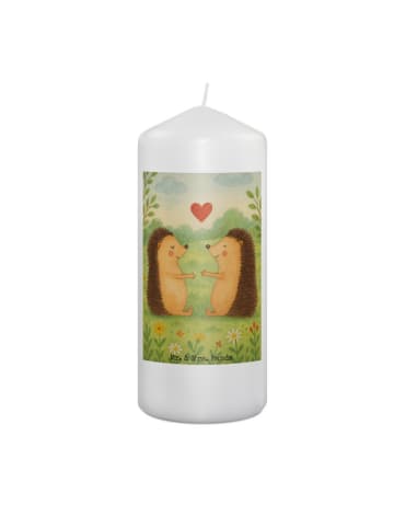 Mr. & Mrs. Panda Kerze Igel Liebe Design ohne Spruch in Weiß