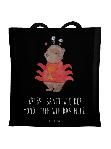 Mr. & Mrs. Panda Tasche Krebs Astrologie mit Spruch in Schwarz