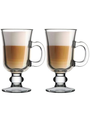 Pasabahce irish 2er Set Kaffeeglas mit Henkel, Tee, Latte Macchiato in Transparent