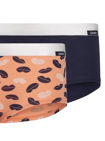 Skiny Slip 2er Pack in Schwarz/Orange
