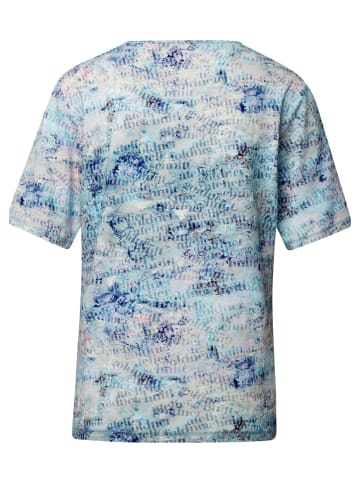 GOLDNER Kurzgröße:  Bedruckte T-Shirts im Doppelpack in bleu / weiß / gemustert