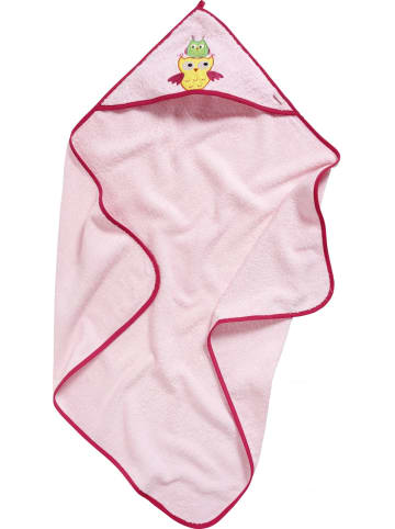 Playshoes Frottee-Kapuzentuch Eule in Rosa