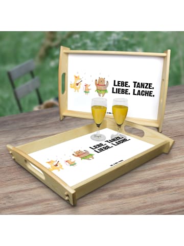 Mr. & Mrs. Panda Servier Tablett Waldtiere Aloha mit Spruch in Weiß