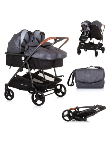 Chipolino Geschwisterkinderwagen Duo Smart in grau
