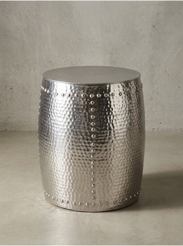 KADIMA DESIGN Beistelltisch 42x49x42cm Aluminium Silber Dekotisch orientalisch