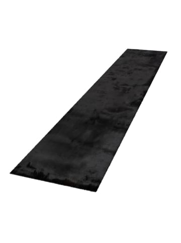 KADIMA DESIGN Hochflor Teppich Unifarben schmutzabweisend in Schwarz