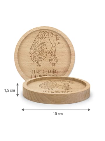 Mr. & Mrs. Panda Untersetzer Giraffe Kind mit Spruch in Transparent