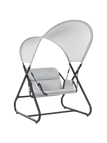 Beliani Gartenschaukel SOLAGNA in Grau - (W) 114 x (H) 182 x (L) 117 cm