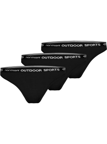 Normani Outdoor Sports 3er Pack Damen Merino Tanga „Dubbo“ in Schwarz