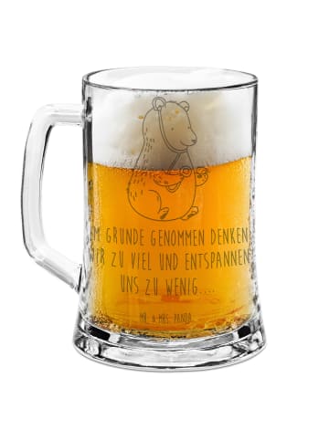 Mr. & Mrs. Panda Bierkrug Bär Arzt mit Spruch in Transparent