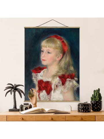WALLART Stoffbild - Auguste Renoir - Mademoiselle Grimprel in Creme-Beige