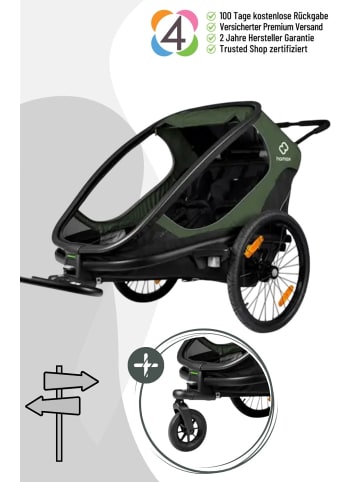 Hamax Hamax Outback Fahrradanhänger für 2 Kinder - Farbe: Grün / Schwarz