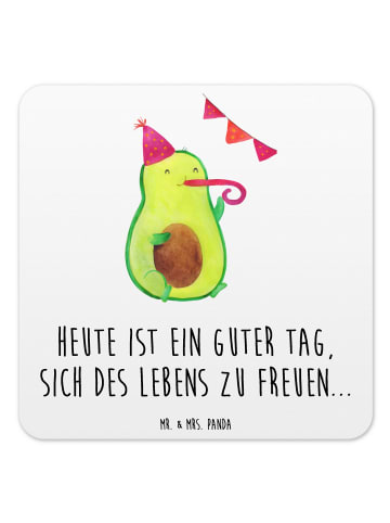 Mr. & Mrs. Panda Untersetzer Avocado Party mit Spruch in Weiß