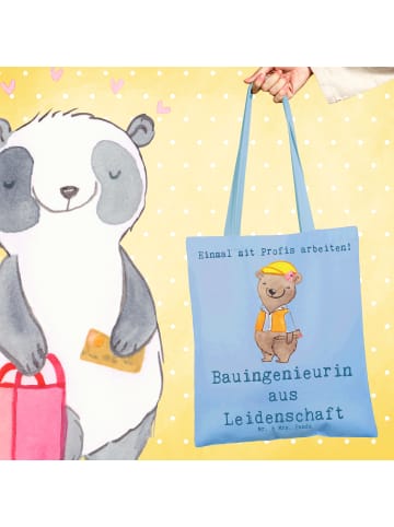 Mr. & Mrs. Panda Tote Bag Bauingenieurin Leidenschaft mit Spruch in Sky Blue
