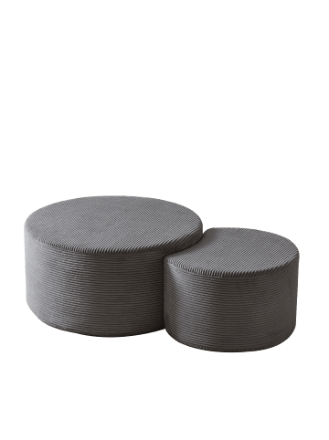 ABRIHOME 2 in 1 Couchtisch und  Ottomane 2tlg., Grau