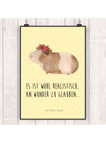 Mr. & Mrs. Panda Bild Meerschweinchen Weisheit mit Spruch in Gelb Pastell