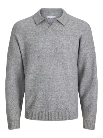 Jack & Jones Gestricktes Polo in Light Grey Melange