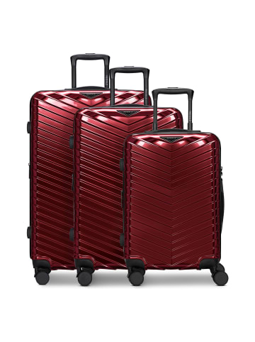 Redolz Essentials 18 4 Rollen Kofferset 3-teilig mit Dehnfalte metallic-red shiny