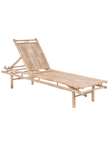 Beliani Gartenliege SULMONA in Braun - (W) 195 x (H) 100 x (L) 68 cm