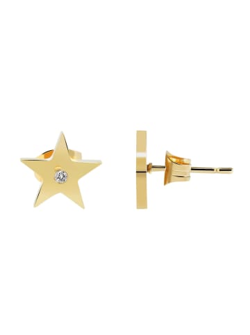 Adeliás Damen Ohrringe – Ohrstecker aus Edelstahl mit Strass Steinchen in gold