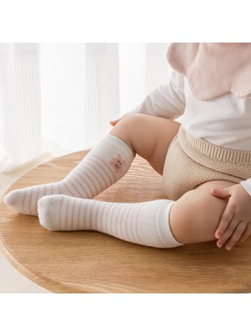 MUNADUNA 5er-Pack Mittelsocken in Gelb mit Kürbismotiv und Streifen