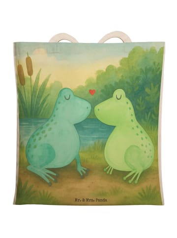 Mr. & Mrs. Panda Tote Bag Frosch Liebe Design ohne Spruch in Weiß