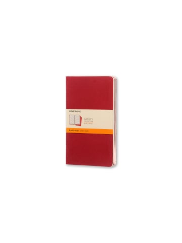 Moleskine Notizhefte 3er Set, mit Kartoneinband, Liniert "Cahier" in Preiselbeerrot