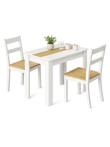 VCM Esstisch Küchentisch B. 80 x T. 50 cm Disalo in Weiß / Honig-Eiche