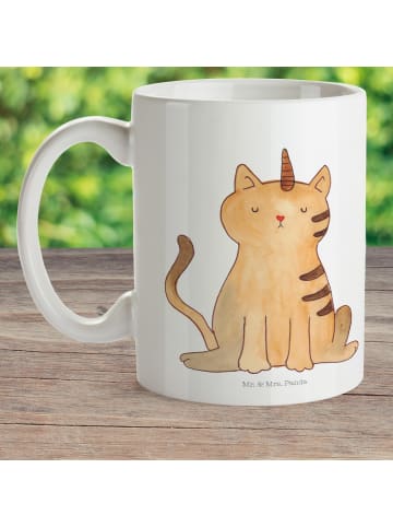 Mr. & Mrs. Panda Kindertasse Einhorn Katze ohne Spruch in Weiß