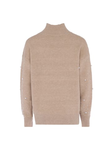 faina Damen Pullover Mit Perlen in BEIGE