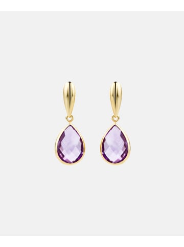 Diamant L'éternel Ohrringe aus 585 Gelbgold mit Amethyst