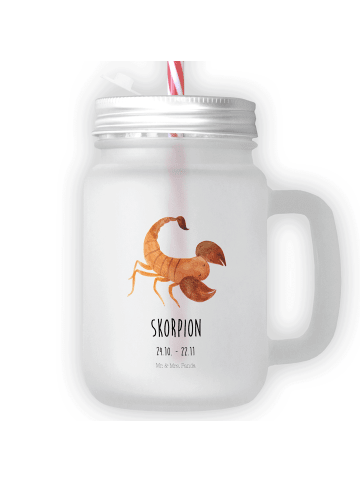 Mr. & Mrs. Panda Blümchentailglas Sternzeichen Skorpion Classic mit ... in Transparent