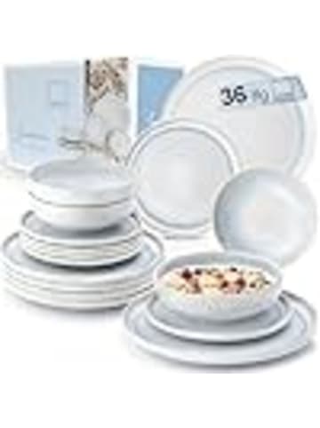 Sänger 36-tlg. Tafelservice Santorini in Hellblau aus Steingut