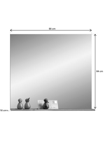 xonox.home Spiegel  (B/H/T: 90x84x16 cm) in Nox Oak Nachbildung und Basalt grau