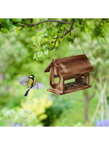 relaxdays Vogelfutterhaus in Braun - (B)30 x (H)24 x (T)21  cm