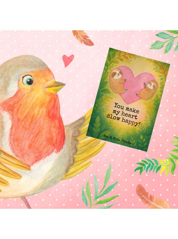 Mr. & Mrs. Panda Grußkarte Faultiere Herz Design mit Spruch in Weiß