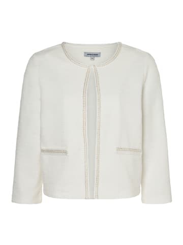 More & More kurze 3/4 Arm Jerseyjacke, Zier-Glanznaht in offwhite