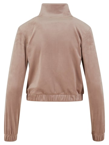 Urban Classics Urban Classics Ladies Short Velvet Track Jacket in duskrose